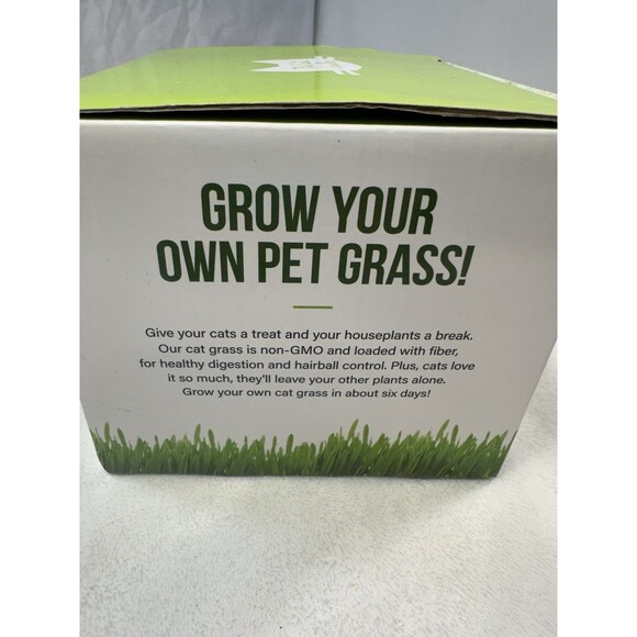 The Cat Ladies Organic Pet Cat Grass Growing Kit with Black Cat Mug Planter - Picture 2 of 9